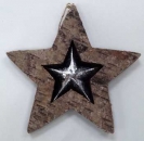 Stern Metall im Birken-Holzstern